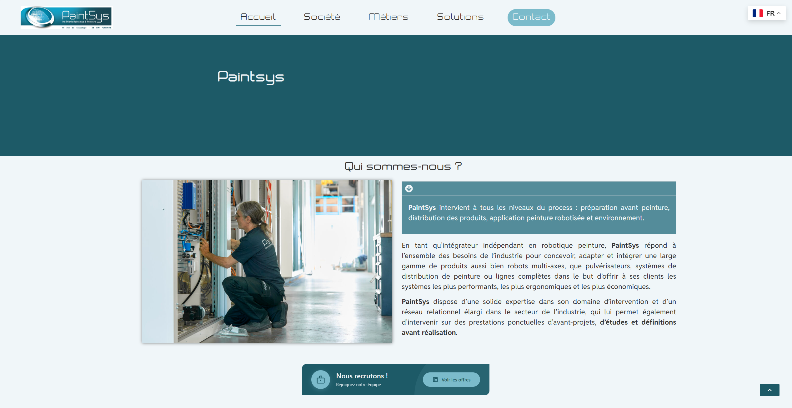 Site web PaintSys - Aperçu